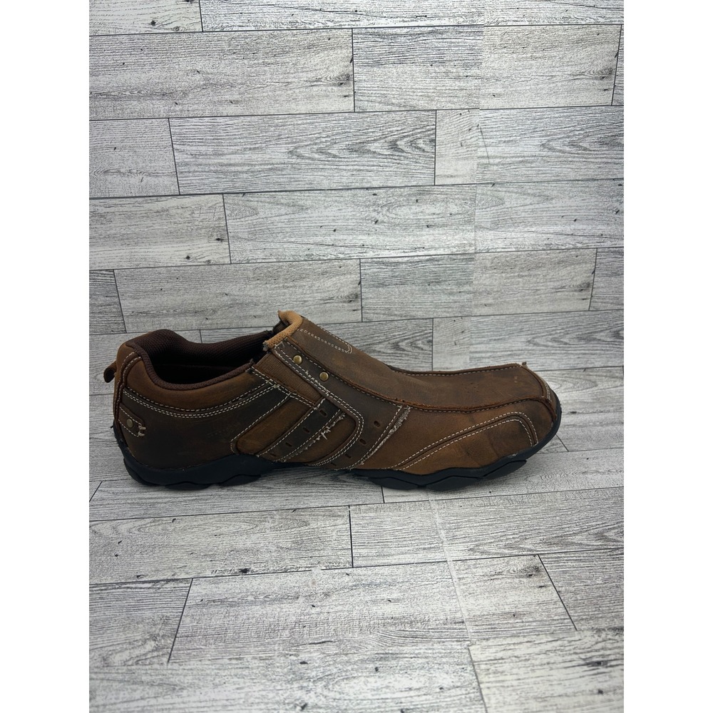 Skechers Mens Relaxed Step 61779 Brown Leather Loafers Slip On Shoes Size 13 - Picture 10 of 13